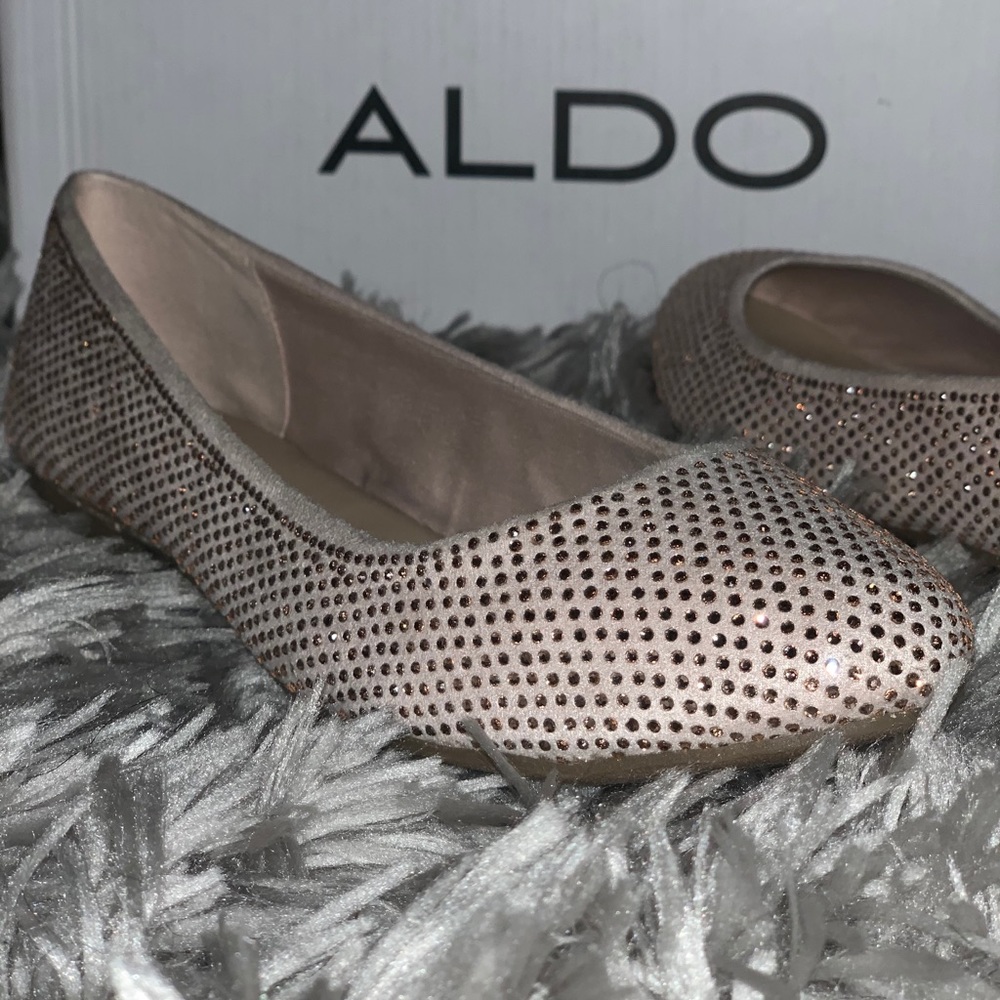 Aldo Pink Jeweled Flats